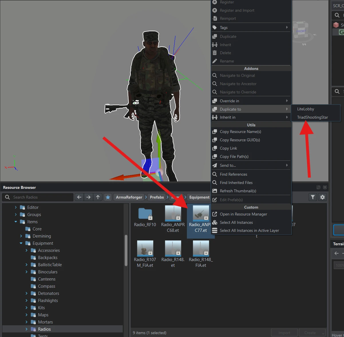 Duplicate to → TriadShootingStar selected for Radio_ANPRC77.et.